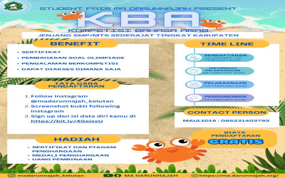 Kompetisi Bahasa Arab (KBA) Tingkat Kabupaten oleh MA Darunnajah Trenggalek